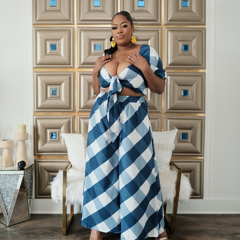 Azure Plaid Set - Picture 3 of 7